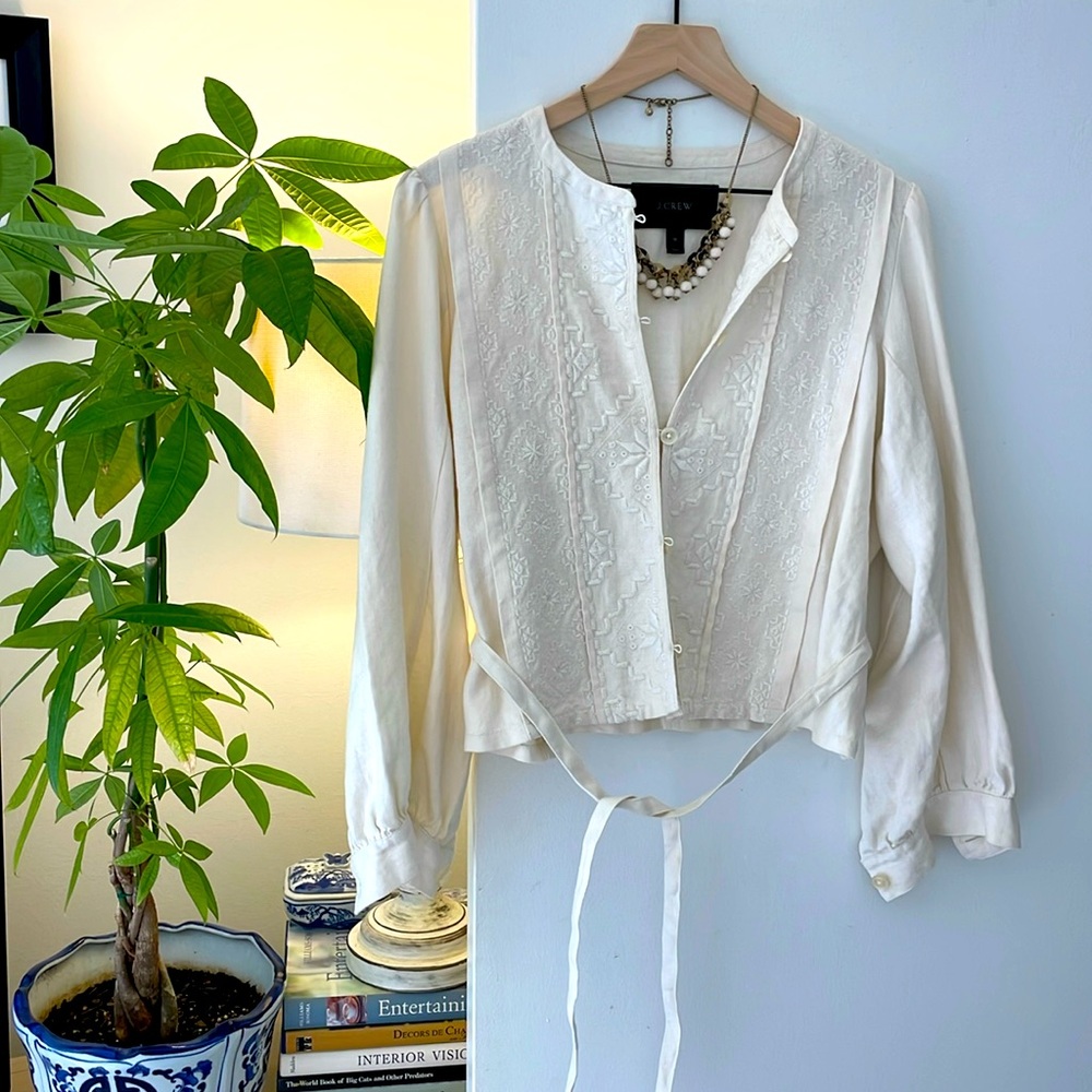 J.Crew Collection ~ Embroidered Linen Jacket